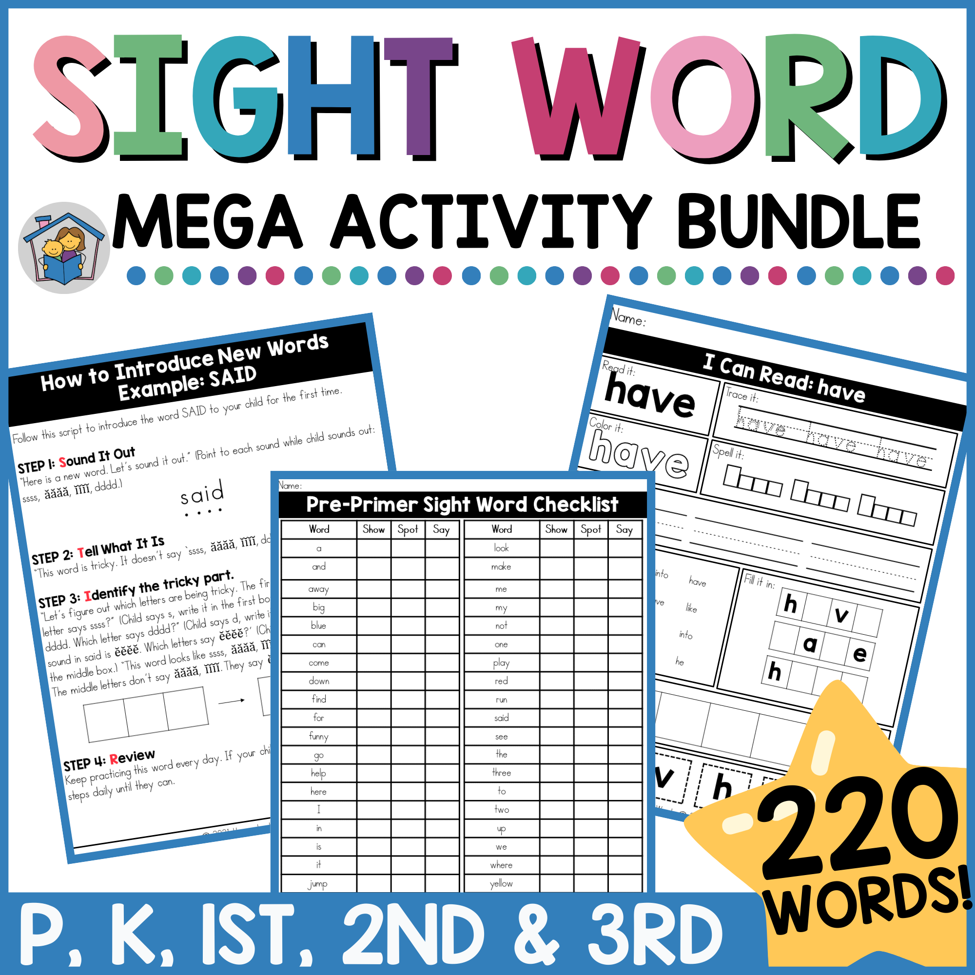 Sight Word Success Mega Activity Bundle | PreK to 3rd