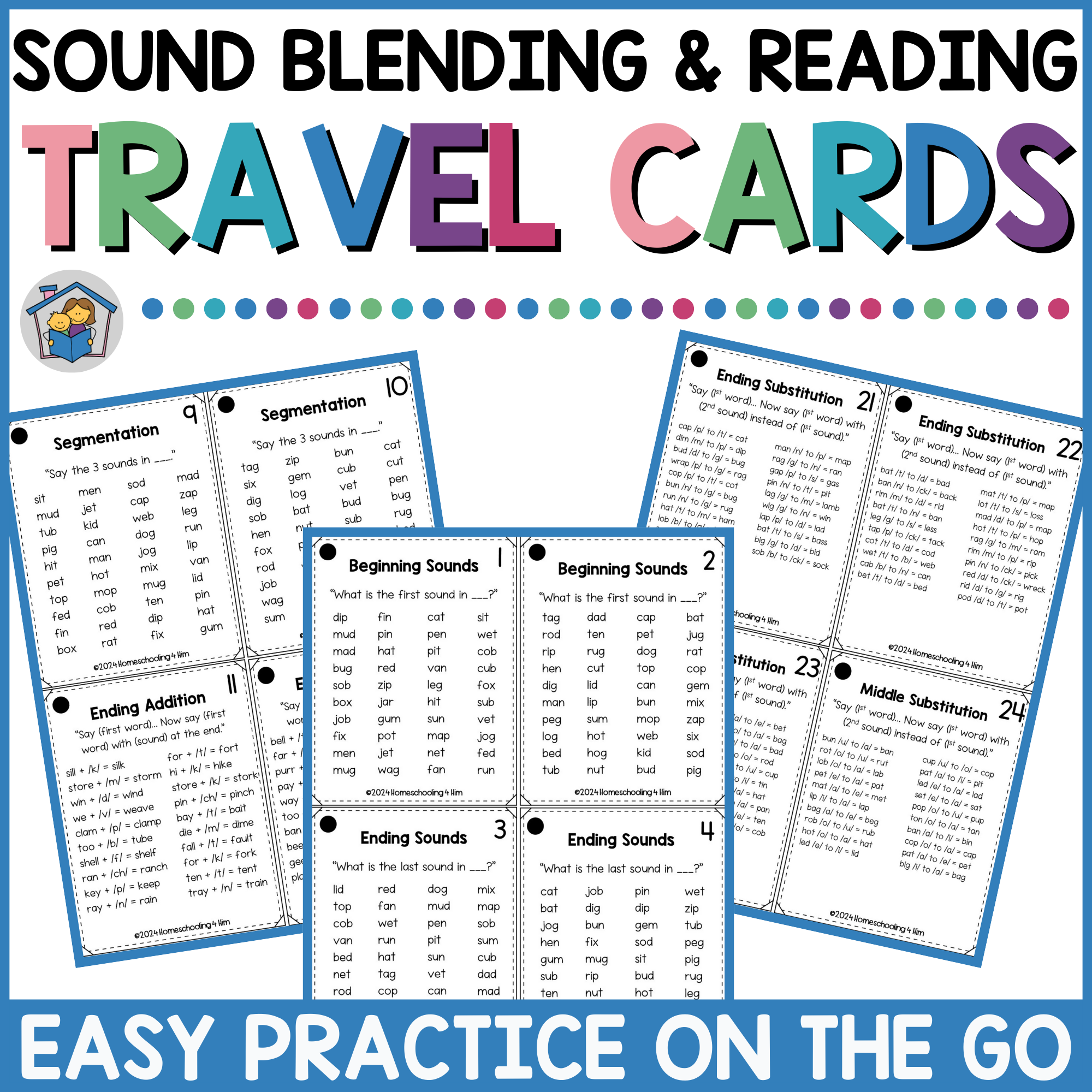 Sound Blending and Reading Travel Cards